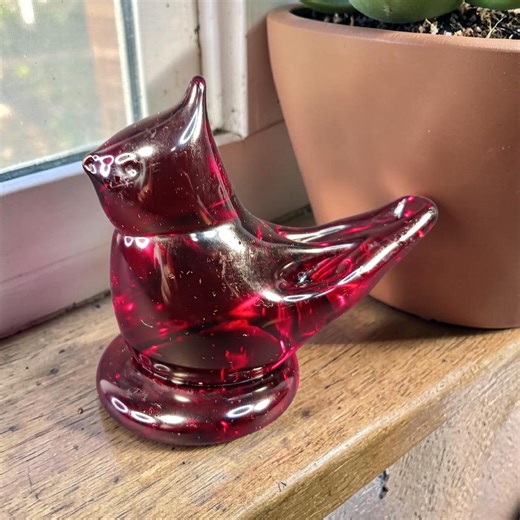 Vintage Red Cardinal Glass Bird Figurine – Elegant Home Decor - Etsy