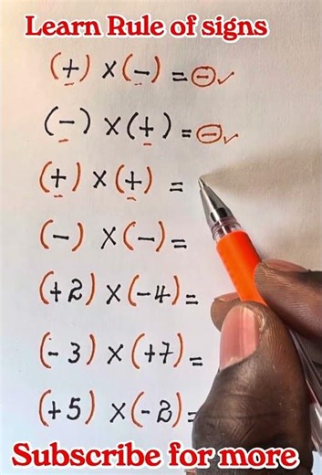 Easy way to learn rule of signs #maths #mathstricks #mathlearning #easylearning #mathematics #maths