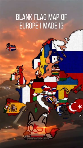 Blank Flag Map of Europe I Made IG 🇪🇺🌍