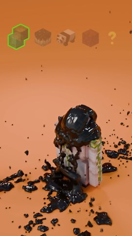 Minecraft iron golem satisfying blender fluid and cloth simulations!