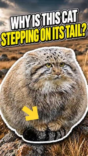 Why Does This Cat Step on Its Own Tail? #shorts #animals #pallasscat