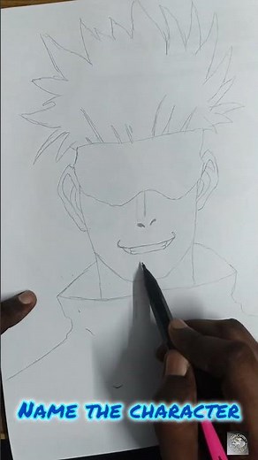 Easy Gojo Satoru Pencil Drawing ✏️ | Jujutsu Kaisen Fanart | Anime Art #Shorts #GojoDrawing #anime