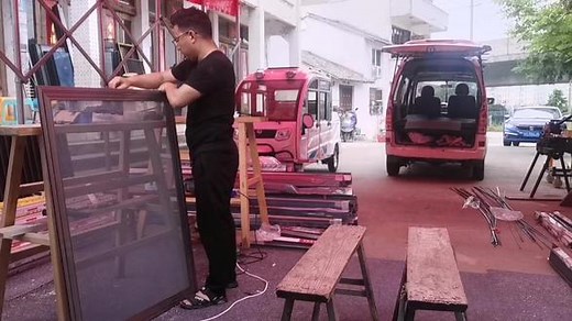 推拉窗纱窗制作全过程