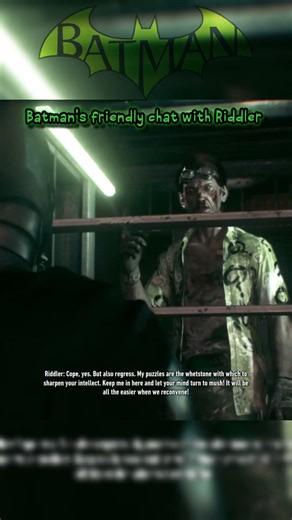 even when locked up. riddler never shuts up.. #batman #arkhamknight #riddler #fyp