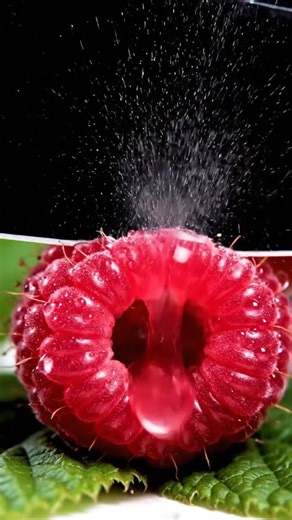 ASMR Raspberry Slice: Juicy Perfection!