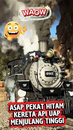 WOW! A PLUFF OF BLACK SMOKE! A Classic Old Steam Train Towers High!