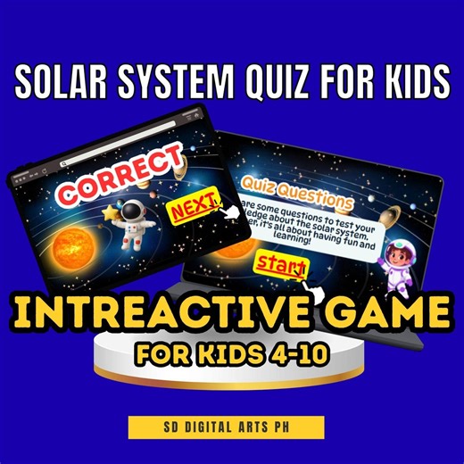 Solar System Quiz for Kids: INTERACTIVE GAME for Ages 4-10 (link) - Etsy