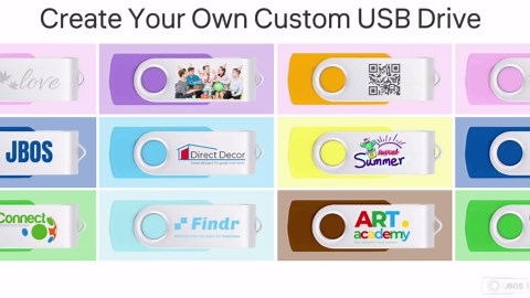 50 Pack Custom USB Flash Drives 1GB USB 2.0,Bulk Personalized Thumb Drives with Logo for Business, Events, Text or Image Printing, JBOS Customized Memory Sticks-Pink