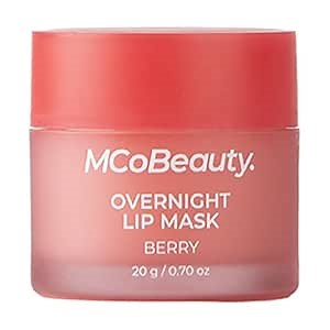 MCoBeauty - Double Duty Lip Mask - Contains Coconut Oil and Vitamin E Lip Balm for Day or Overnight Mask - Berry Scent - Skin Care and Makeup Accessories - Holiday Essentials - 15g