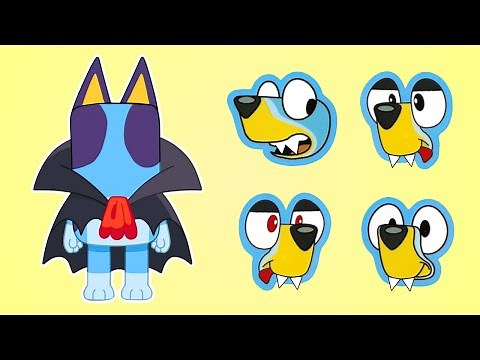 Bluey Make a Face Stickers - Bluey & Bingo Halloween Costume Craft