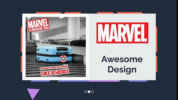 Marvel Luggage Tag for Suitcase, Baggage Identification Tag for Travel with Name Address (Red Captain America)