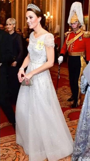 Kate Middleton Stuns in Sparkling Tiara and Gown at the Queen’s Diplomatic Reception