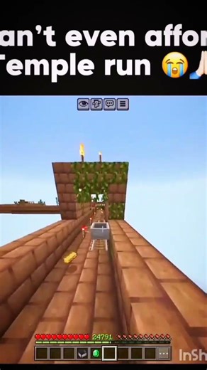 temple run in minecraft 😭#minecart#funny#short