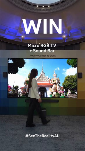 Want to win a Samsung Micro RGB 55” TV Q990H soundbar? To enter, simply: 1. Comment and tell us if you won, what would you watch/listen to first? 2. Include #seetherealityau in your comment 3. Follow @samsungau 4. And like this post #Samsung #TV #RealityComesToLightAU #SamsungAU Competition ends 28th April 2026. T&Cs apply, see the link in IG bio. #Samsung #TV #RealityComesToLightAU #SamsungAU