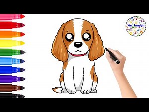How To Draw Cocker Spaniel Puppy | Cocker Spaniel Puppy Drawing Easy | Dog Drawing Tutorial