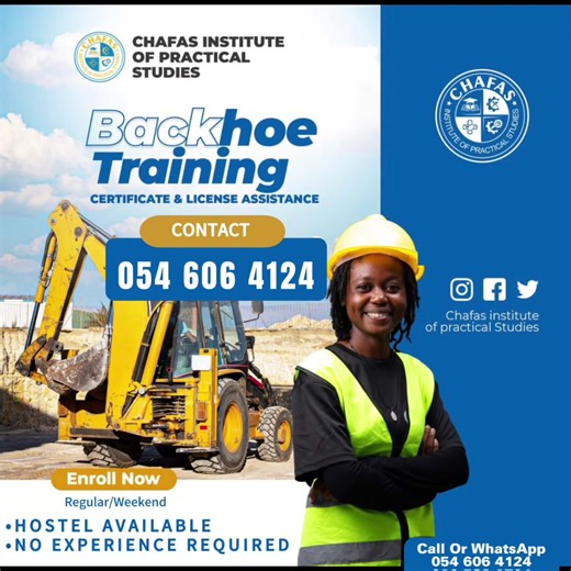 Dig into your future! 🌟🚜 Master backhoe operations with expert training. Safety, precision, and productivity guaranteed. #BackhoeTraining #HeavyEquipmentOperator #GhanaTVET#fyp#chafas