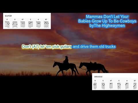 Mammas Dont Let Your Babies Grow Up To Be Cowboys (no capo) by The Highwaymen play along