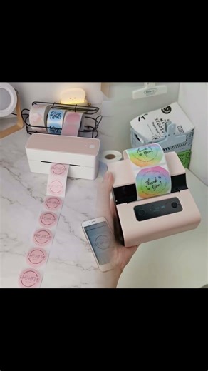 What would you print with these multicolored labels#asmr #smallbiz