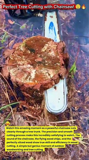 Perfect Tree Cutting with Chainsaw! 😲🔥