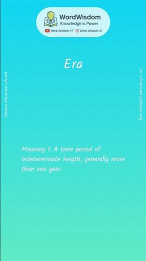 What does "Era" mean? | English vocabulary shorts | #era #wordwisdom