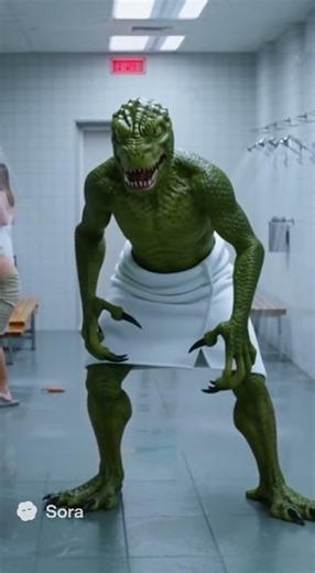 Realistic Reptilian Alien Causes Chaos in the Showers 😂 “CHASE ME!