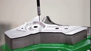 Close up of professional automatic 3D measuring system machine, industrial and automotive concept. High quality 4k footage