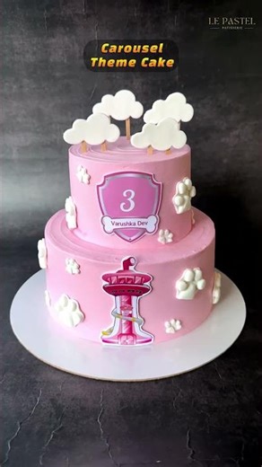 Beautiful Pink Carousel Theme Cake 🎠 | Paw Patrol Skye Birthday Cake Design | Trending Cake 2026