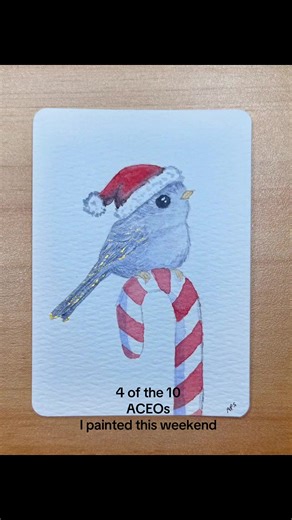 Busy weekend! Found time to paint on Sunday but very little time for content creation! #aceo #watercolorpainting #trendingart #christmas #tinyart