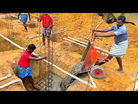 Construction of Column Footing and Reinforcement Concrete _Building A Column Foundation