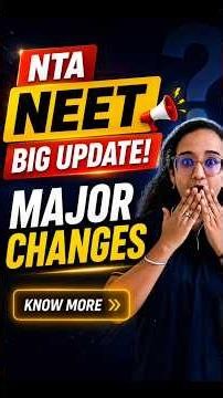 NTA’s Biggest NEET Change Ever? 🔥#reneet #neetexam #neet #neet2026