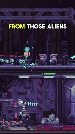 Run from the aliens until you are exhausted 👾 #pixelgames #indiegames #hullrupture