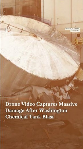 Drone Video Captures Massive Damage After Washington Chemical Tank Blast