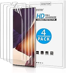 [4 pack] Samsung Galaxy Note 20 Ultra Screen Protector - TPU Film Screen Protector for Galaxy Note 20 Ultra 6.9 Inch, 2020 [High Definition] [Bubble Free] [Anti-scratch] [Anti-Fingerprint]