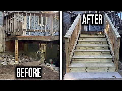 DIY Deck Stairs + Concrete Pad | Step-by-Step Backyard Project