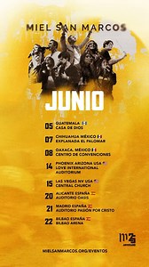 667 reactions · 23 comments |  ¿Qué harás en Junio?  ¡Prepárate para un tiempo poderoso en la presencia de Dios!  Acompáñanos en una de estas ciudades — ¡Queremos verte y juntos exaltar a Cristo Jesús!  Somos la generación que no se avergüenza del Evangelio  Porque es Poder de Dios para salvación ❤️ (Romanos 1:16) #mielsanmarcos #m25 | Miel San Marcos | Facebook