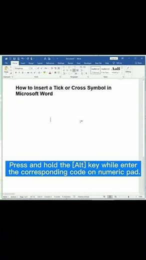 How to Insert a Tick or Cross Symbol in Microsoft Word (2)