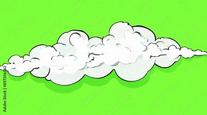Cartoon smoke bomb on green screen Cartoon smoke transition animation