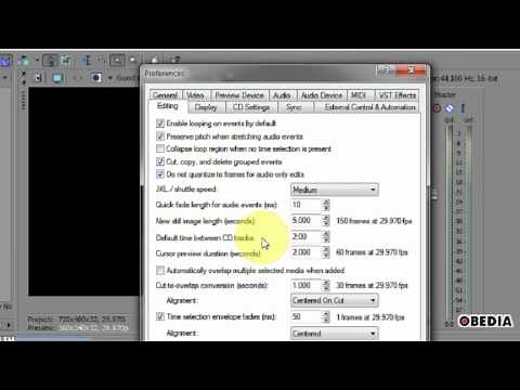 How to change default still clip length in Vegas Pro