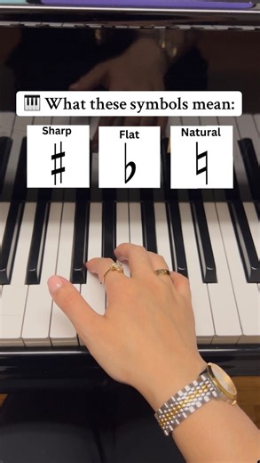 Jess Liang | Instructor + Classical Pianist on Instagram: "- sharp (♯) raises a note half step higher - flat (♭) lowers a note half step lower - natural (♮) cancels out a sharp or flat and brings the note back to its “home” 📍 Save this post so you can come back to it for guidance! If you’re new here, I’m Jess! I have been a certified piano teacher of all ages, skill levels, learning styes, and musical genres for 15 years & classical pianist for 24 years 🩶 If you’ve always wanted to learn how t
