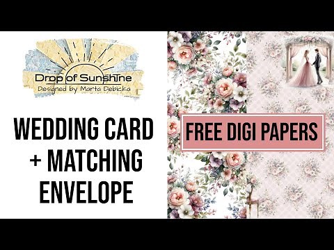 ❤️❤️ How to create a lovely WEDDING CARD with MATCHING ENVELOPE & FREE PRINTABLE DESIGNS #cardmaking