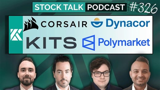 Stock Talk Podcast Episode 326 I $KITS $CRSR $DNG Online Betting Polymarket Review | Dynacor Group Inc.