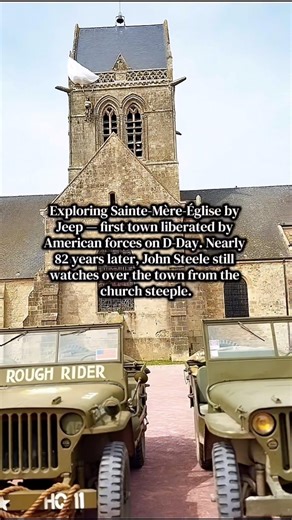 Exploring Sainte-Mère-Église by Jeep — first town liberated by American forces on D-Day. #ww2