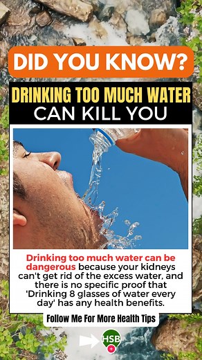 💧⚠️ The Surprising Truth: Can Drinking Too Much Water be Deadly? ⚠️💧 Water is essential for our well-being, but did you know that even too much of a good thing can have serious consequences? Let's dive into the lesser-known side of hydration and understand the potential risks. 🏊‍♂️💦💔 #DidYouKnow #facts #drinkingwater #water | Health Spirit Body
