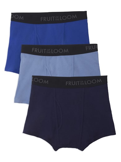 Fruit of the Loom Men's Breathable Cotton Micro-Mesh Short Leg Boxer Briefs, 3-Pack
