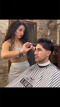 💈ASMR Relaxing Elegant Haircut from Attractive Lady Barber #asmrbarber #haircut #asmr