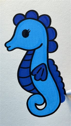 Nesher Color Art | The easiest seahorse drawing tutorial you'll ever see. ​#Seahorse ​#Drawing ​#Art ​#DrawingTutorial ​#EasyDrawing ​#QuickArt... | Instagram