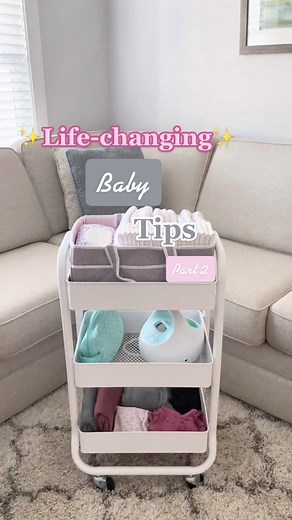 Organized Baby Essentials: Baby Rolling Cart and Diaper Caddy
