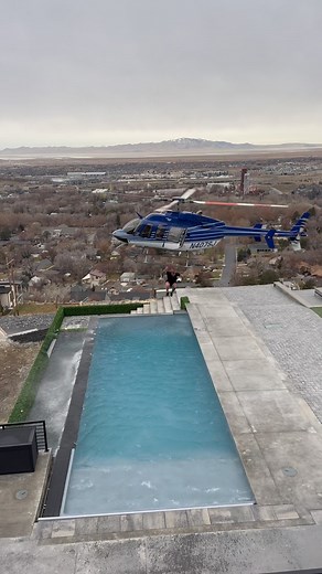 My first goal of 2025 was to jump out of my heli into the pool ✅ This is how I’m entering this year 😂 | The Muscle