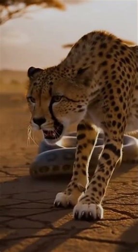 Epic Showdown: Cheetah & Lion vs. Giant Python 🐍