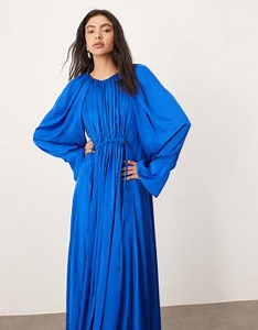 ARRANGE satin drape maxi dress in cobalt blue | ASOS